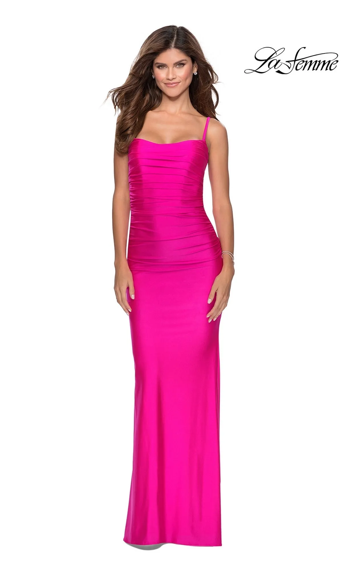 La Femme Strappy-Back Long Tight Prom Dress 28398 sold by PromGirl product image thumbnail 4
