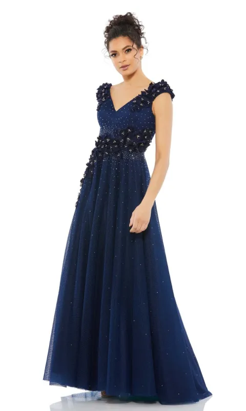 Mac Duggal V-Neck Midnight Blue Formal Dress 11152 sold by PromGirl