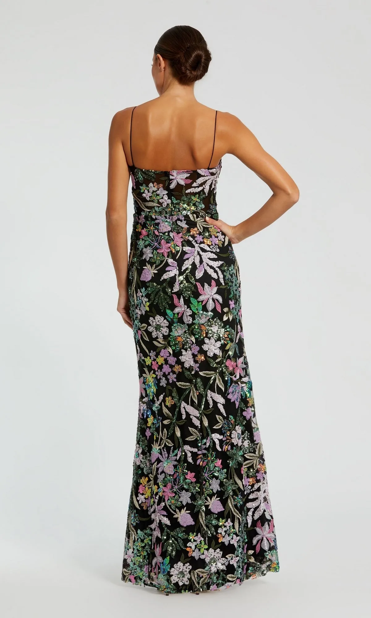 Sequin-Print Black Formal Dress: Mac Duggal 49827 sold by PromGirl product image thumbnail 2