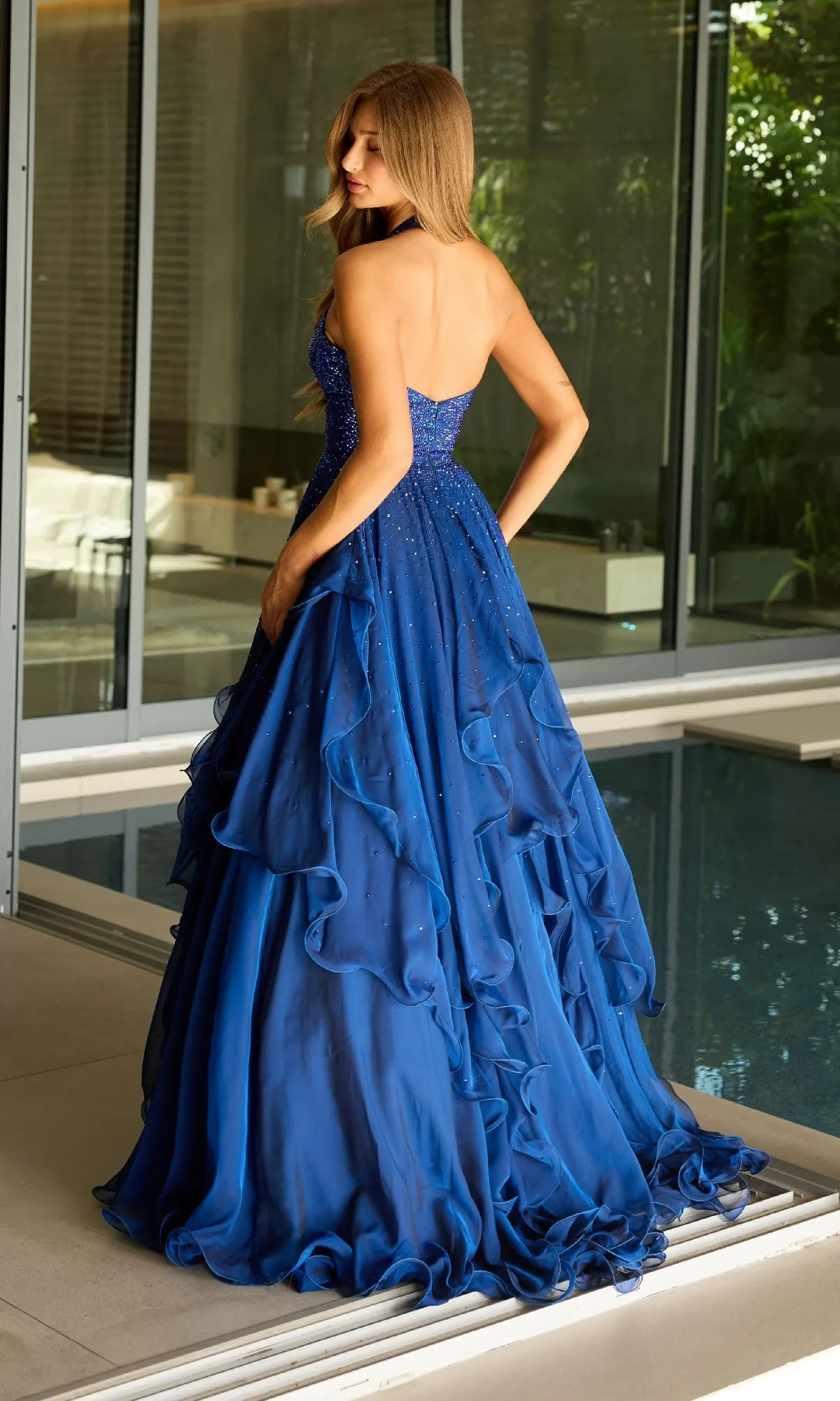 Long Halter A-Line Formal Dress: Ava Presley 42235 sold by PromGirl product image thumbnail 2