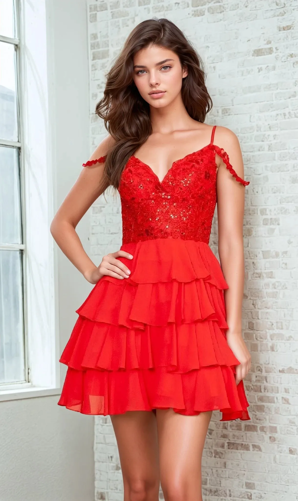 Short Homecoming Dress: Poly USA 9920 sold by PromGirl