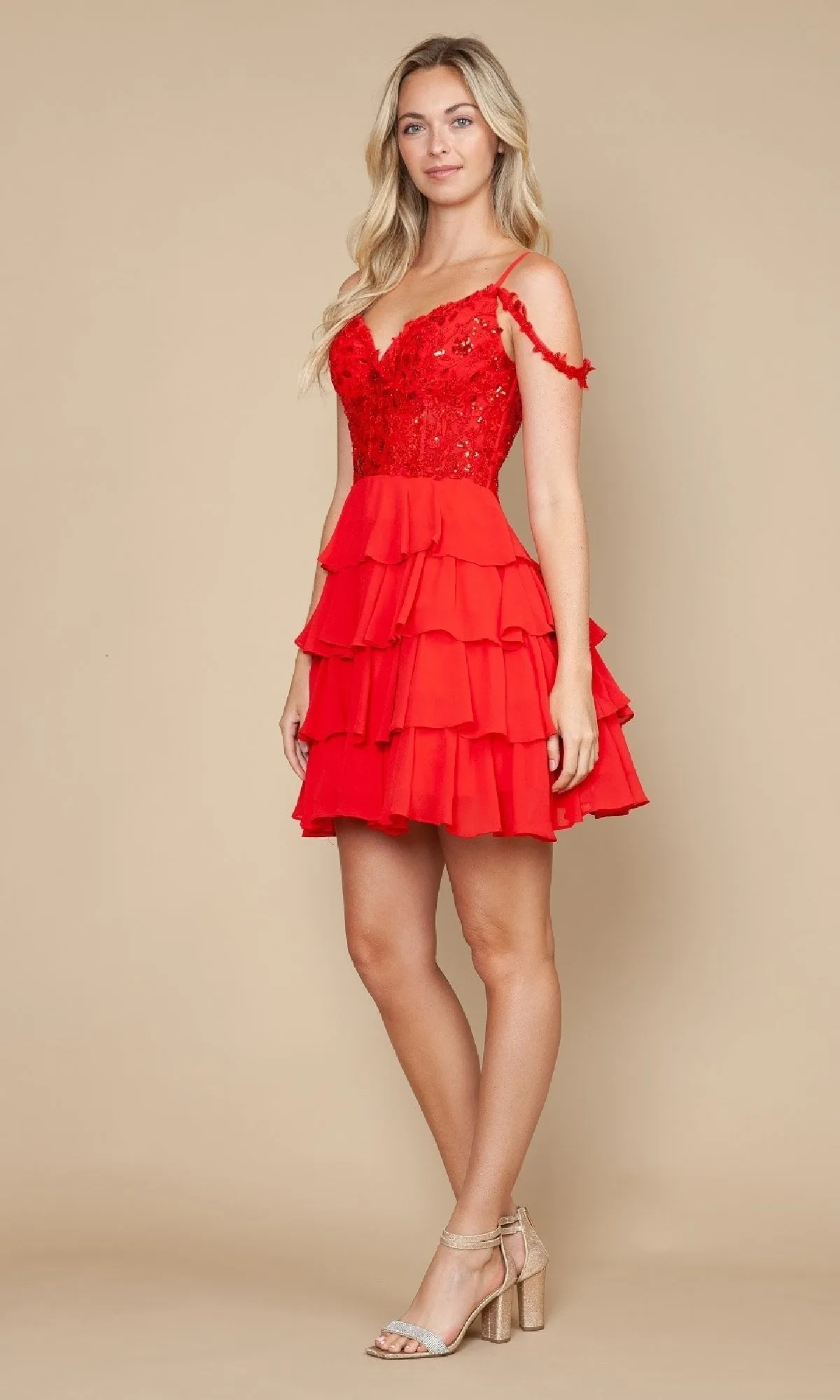 Short Homecoming Dress: Poly USA 9920 sold by PromGirl product image thumbnail 4