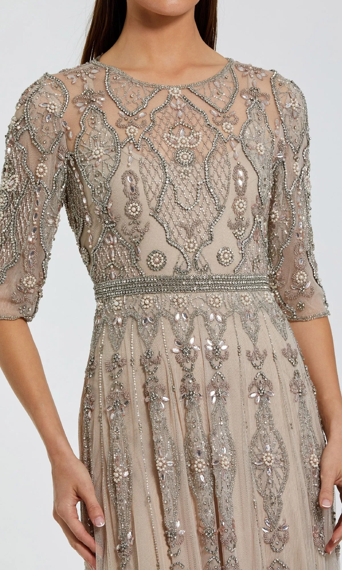 Hand-Beaded Lilac Formal Dress Mac Duggal 10115 sold by PromGirl product image thumbnail 3