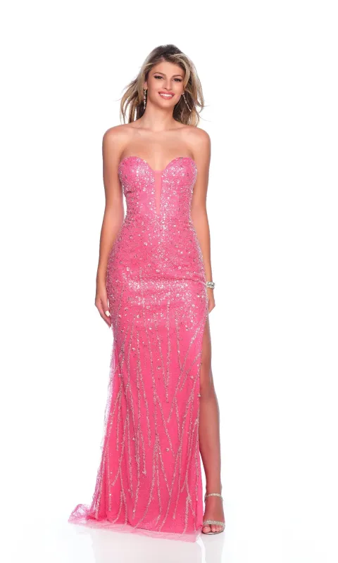 Strapless Pink Prom Dress: Dave & Johnny 12243 sold by PromGirl