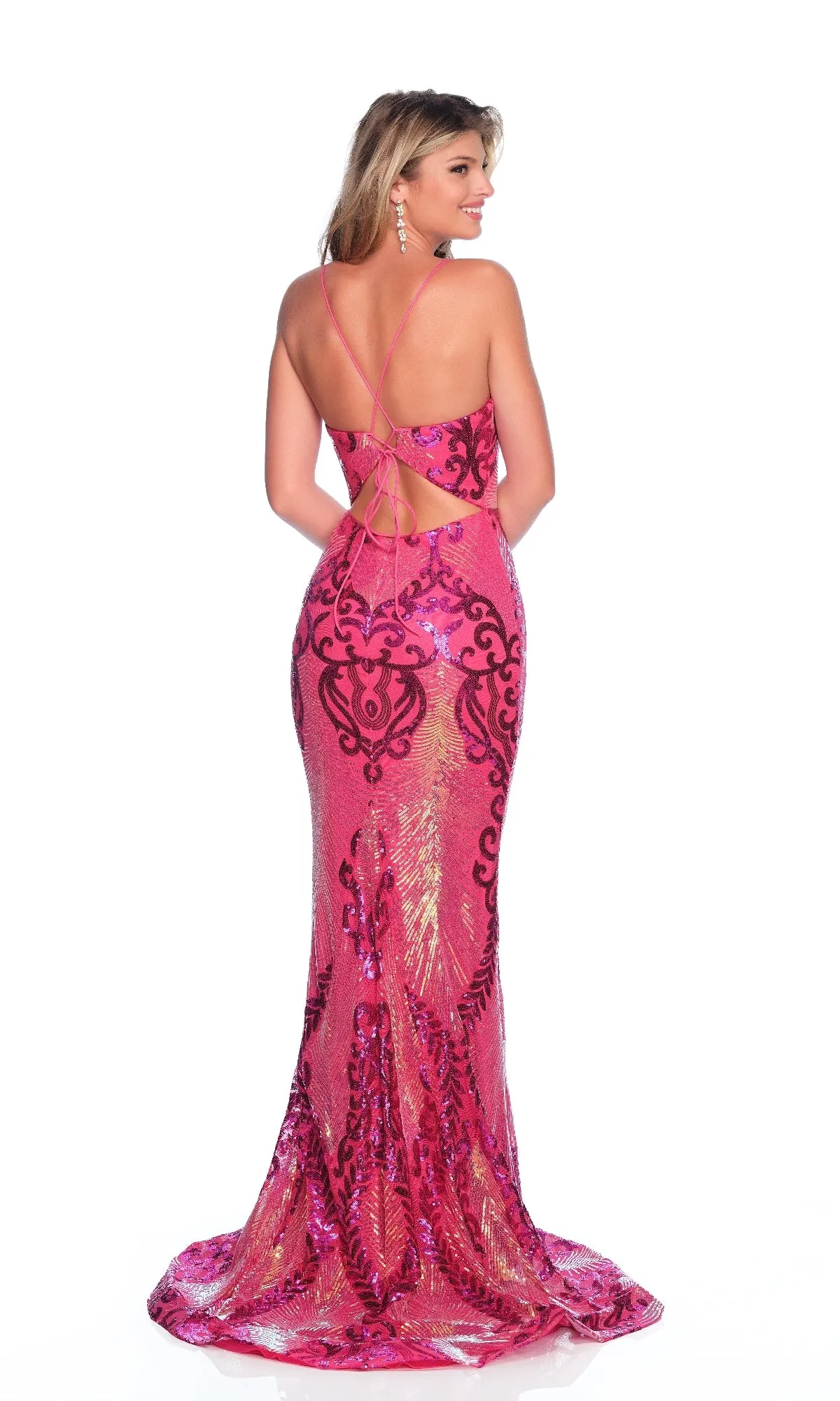 Fuchsia Pink Prom Dress: Dave & Johnny 12343 sold by PromGirl product image thumbnail 2