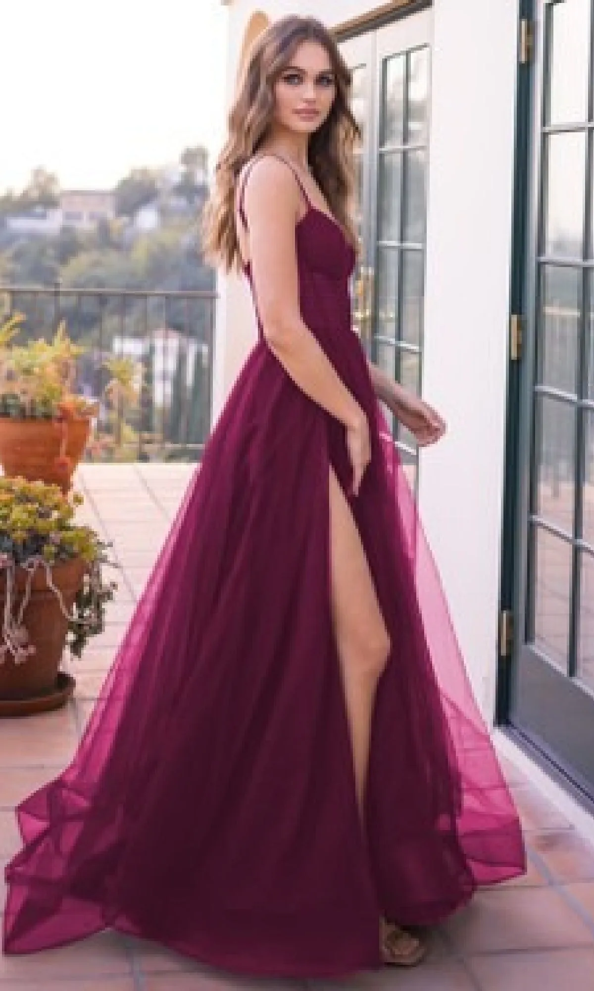 Sheer-Corset Long Prom Ball Gown: Yasmin by Velvi sold by PromGirl product image thumbnail 5