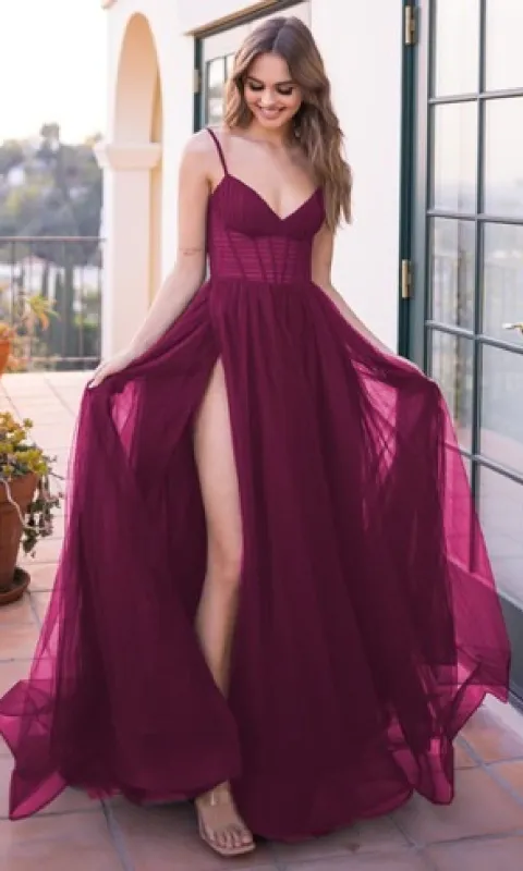 Sheer-Corset Long Prom Ball Gown: Yasmin by Velvi made by PromGirl