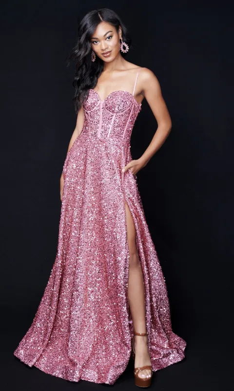 Long Formal Dress: Nina Canacci 4403 sold by PromGirl