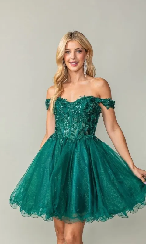 Short Sparkly Glitter Hoco Dress: Dancing Queen 3378 sold by PromGirl