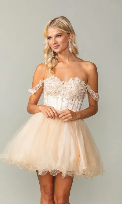 Lace-Up Corset Mini Hoco Dress: Dancing Queen 3371 sold by PromGirl