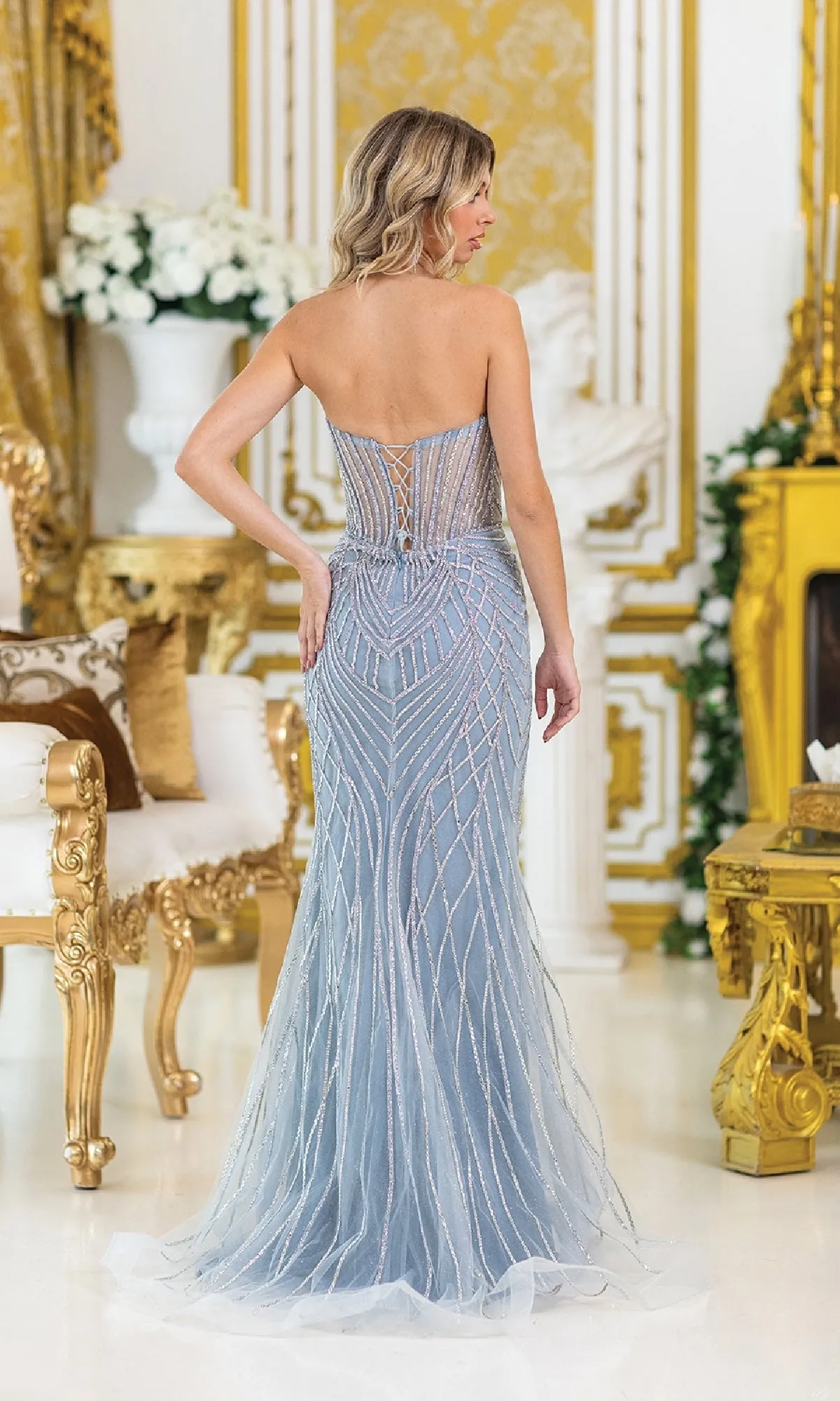 Strapless Long Bead Prom Dress: Dancing Queen 4510 sold by PromGirl product image thumbnail 2