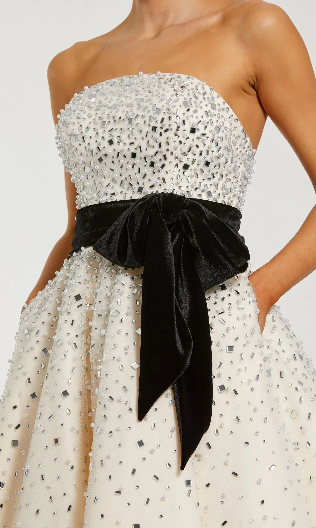 Tea-Length Off-White Formal Dress: Mac Duggal 11983Tea-Length White Formal Dress: Mac Duggal 11983 sold by PromGirl product image thumbnail 3