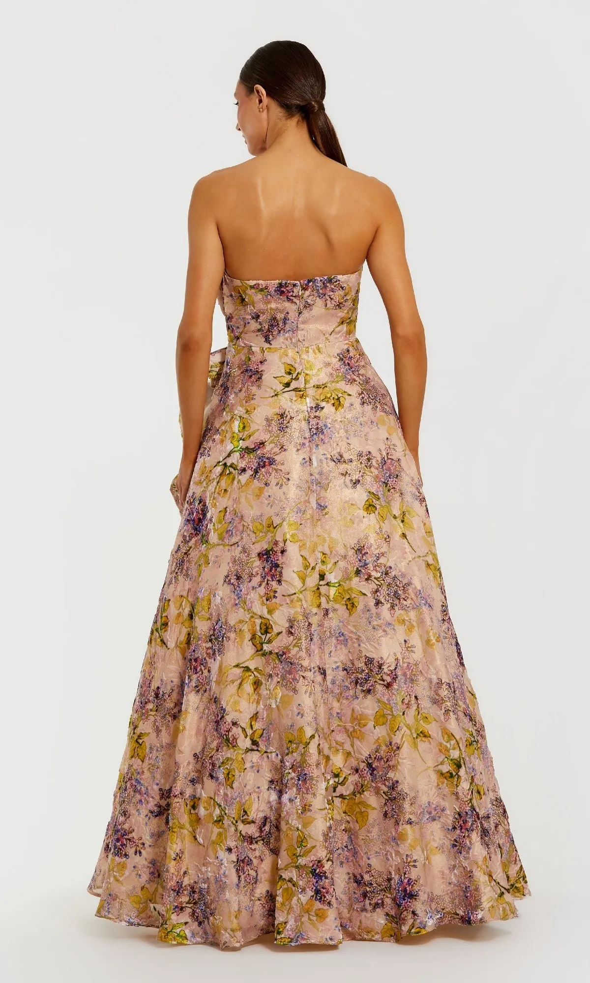 Strapless Floral Ball Gown: Mac Duggal 11980 sold by PromGirl product image thumbnail 2