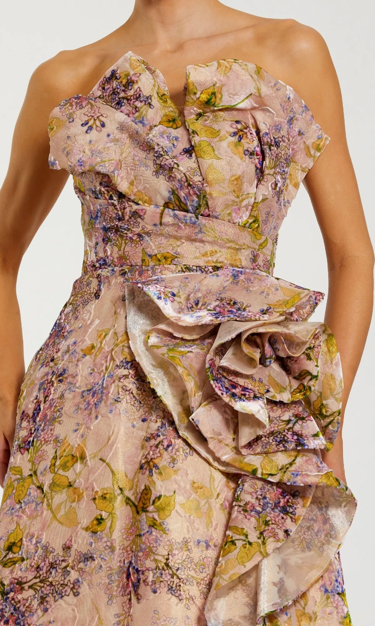 Strapless Floral Ball Gown: Mac Duggal 11980 sold by PromGirl product image thumbnail 3