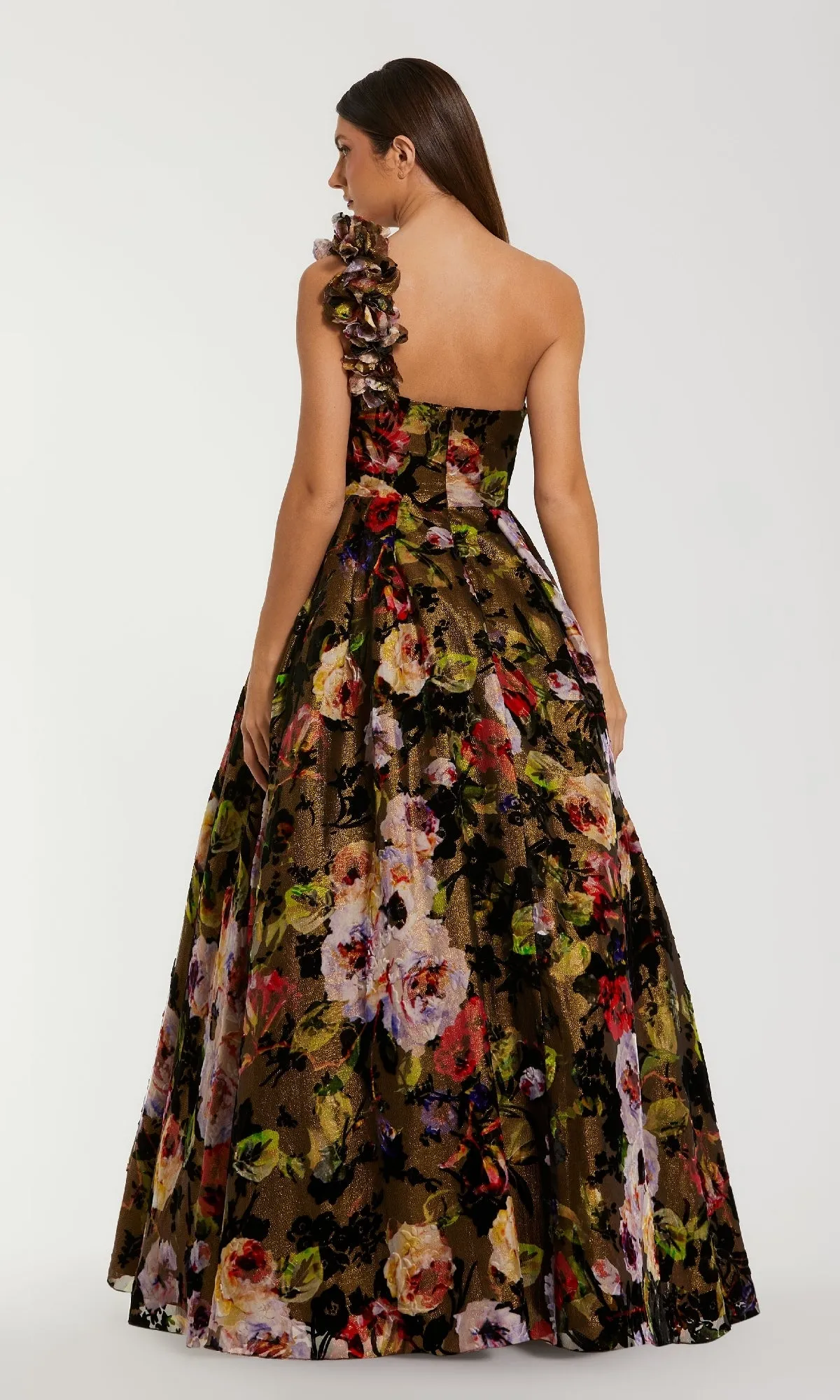 Floral Black-Tie Ball Gown: Mac Duggal 11979 sold by PromGirl product image thumbnail 2