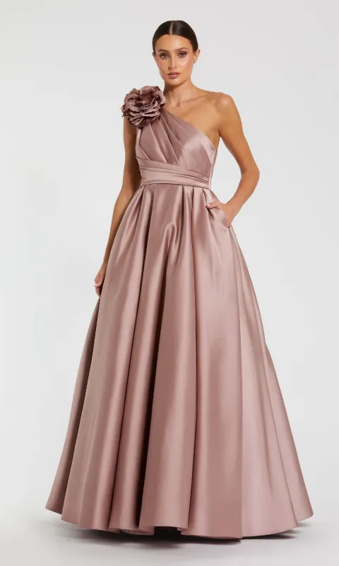 Long Rose Pink Formal Ball Gown: Mac Duggal 11874 sold by PromGirl