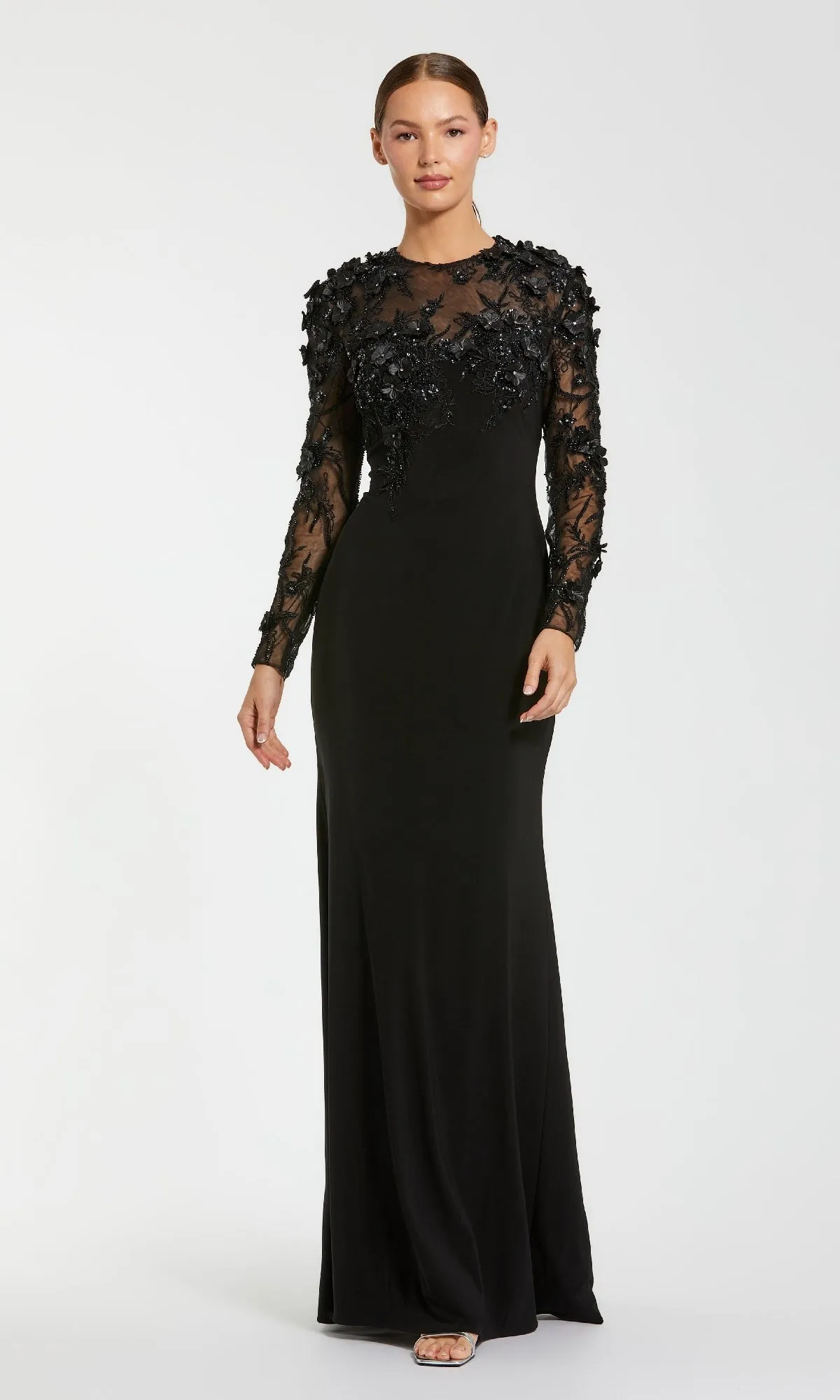 Long Sleeve Black Formal Gown: Mac Duggal 11841 sold by PromGirl