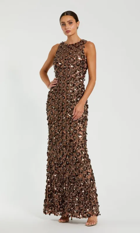 Beaded Long Bronze Formal Dress: Faviana 10079 sold by PromGirl