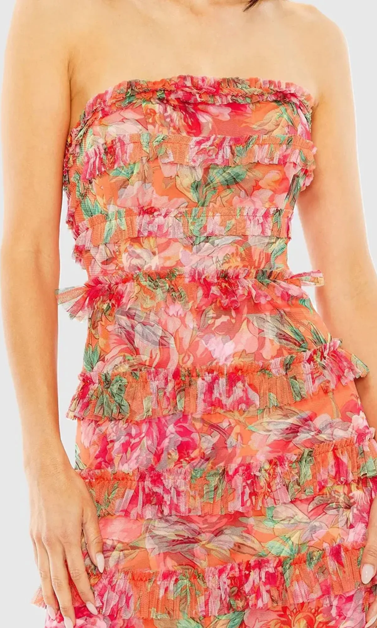 Strapless Long Print Formal Dress: Mac Duggal 8137 sold by PromGirl product image thumbnail 5