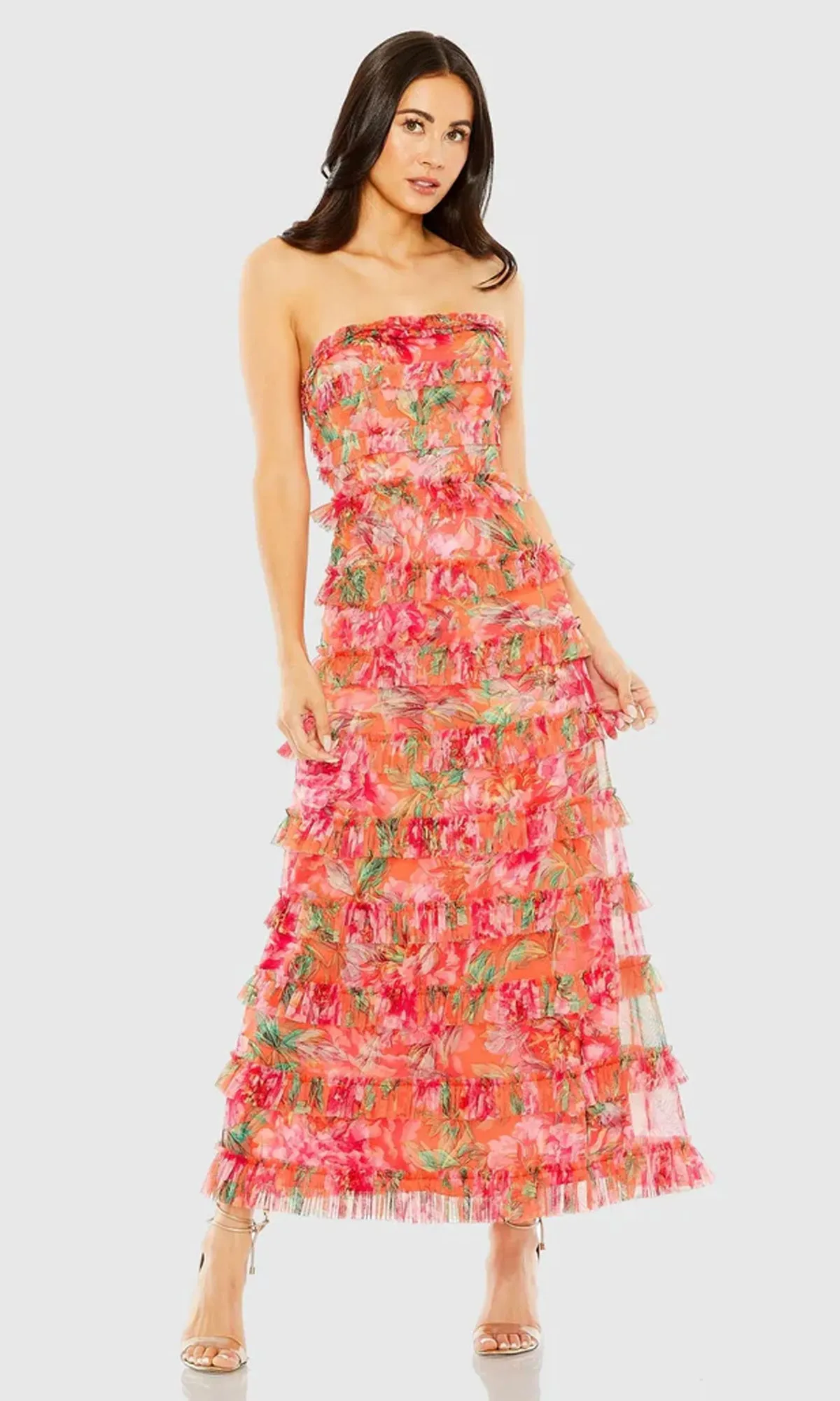 Strapless Long Print Formal Dress: Mac Duggal 8137 sold by PromGirl product image thumbnail 3