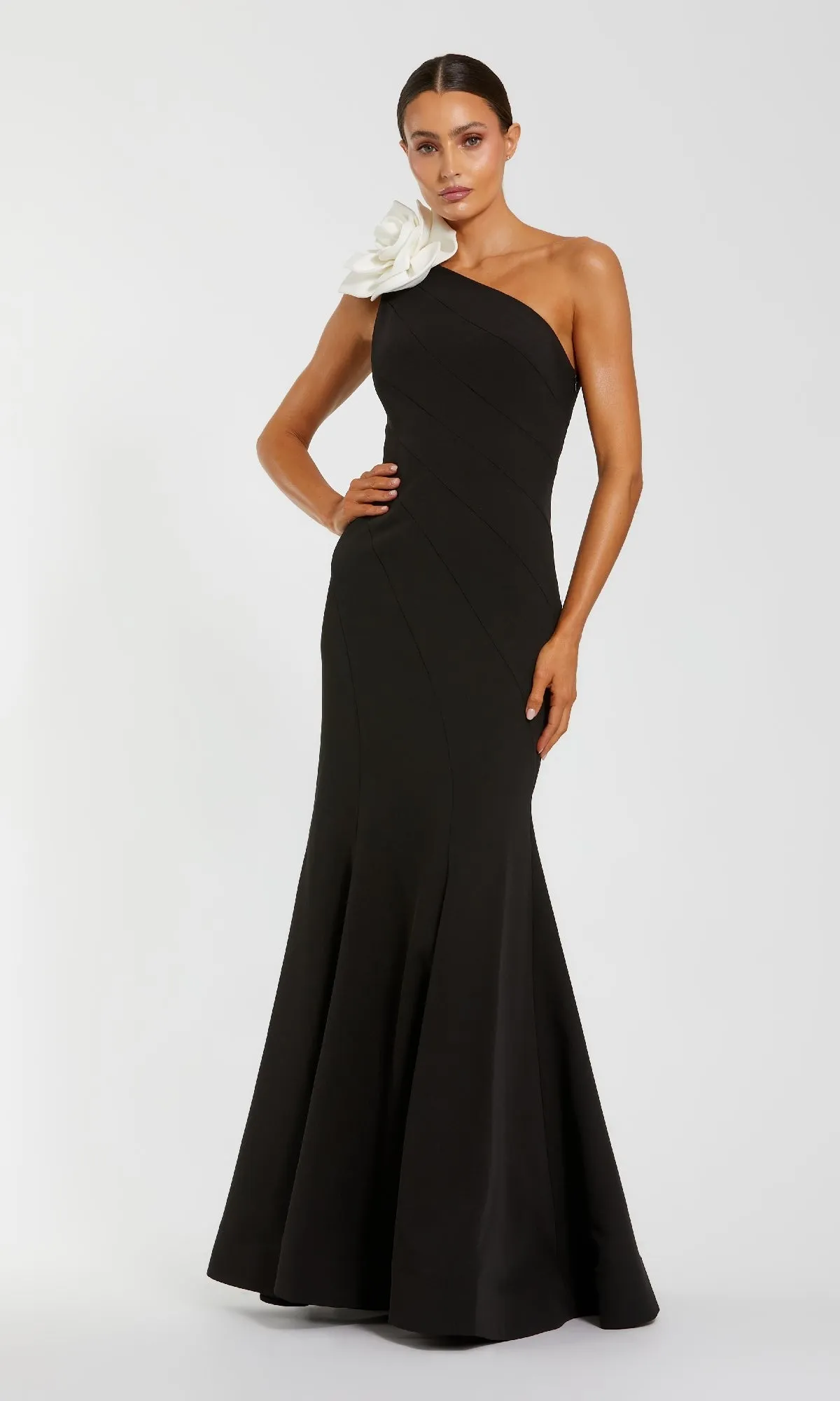 Flower One-Shoulder Formal Dress: Mac Duggal 2304 sold by PromGirl