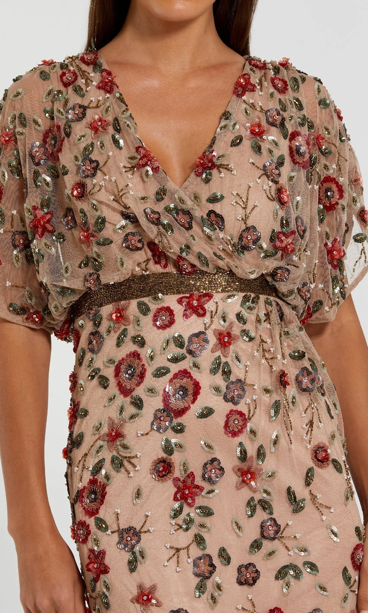 Short Sleeve Beaded Formal Dress: Mac Duggal 6158 sold by PromGirl product image thumbnail 4