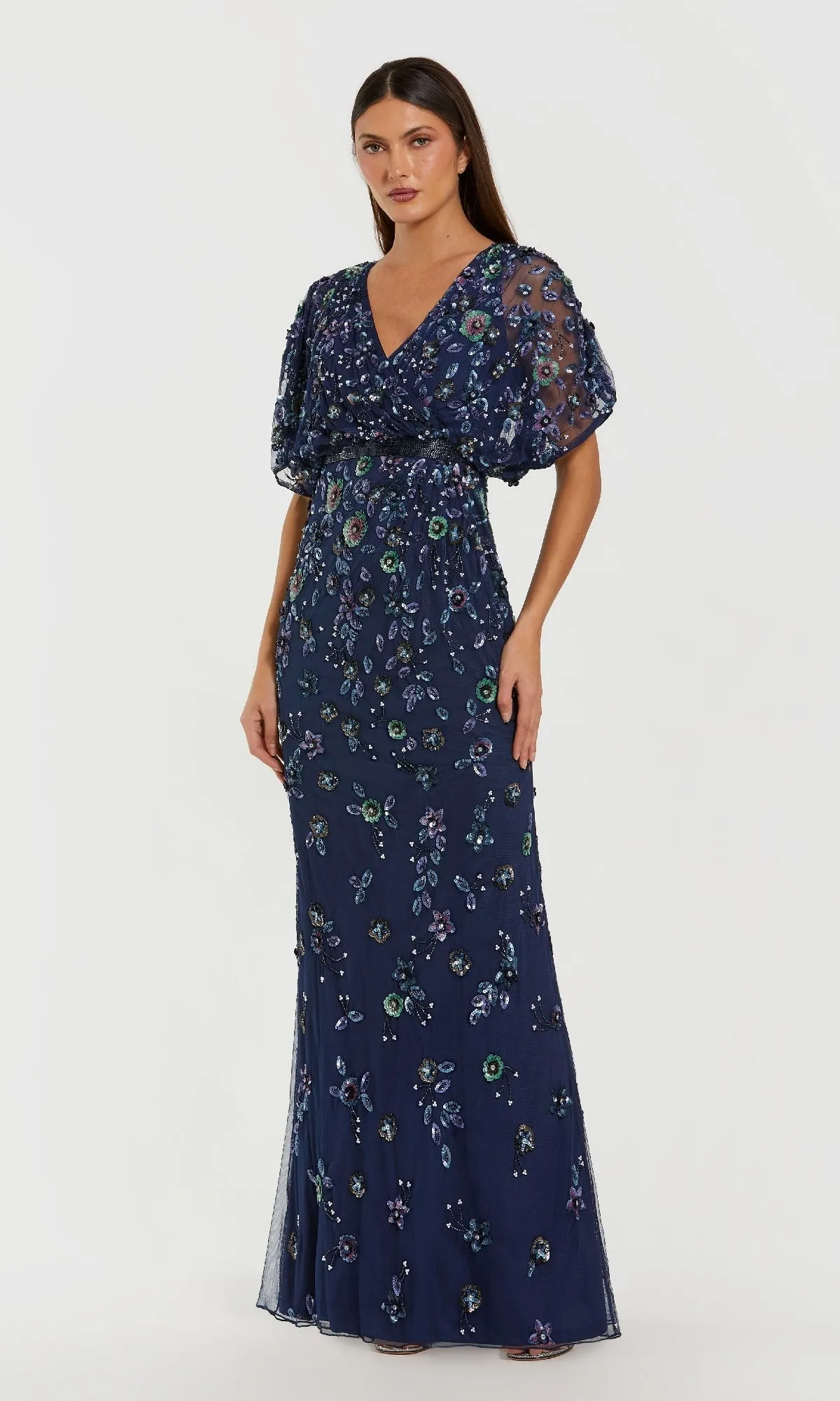 Short Sleeve Beaded Formal Dress: Mac Duggal 6158 sold by PromGirl product image thumbnail 3