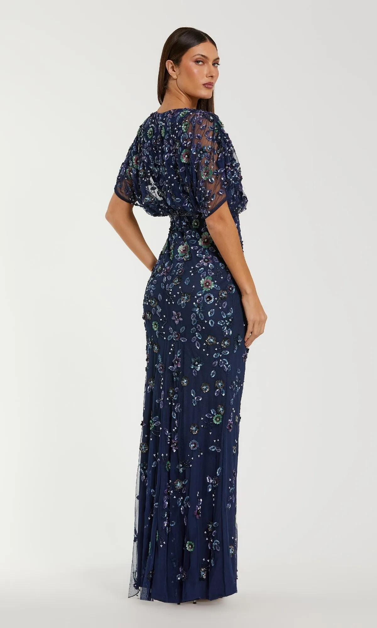 Short Sleeve Beaded Formal Dress: Mac Duggal 6158 sold by PromGirl product image thumbnail 5