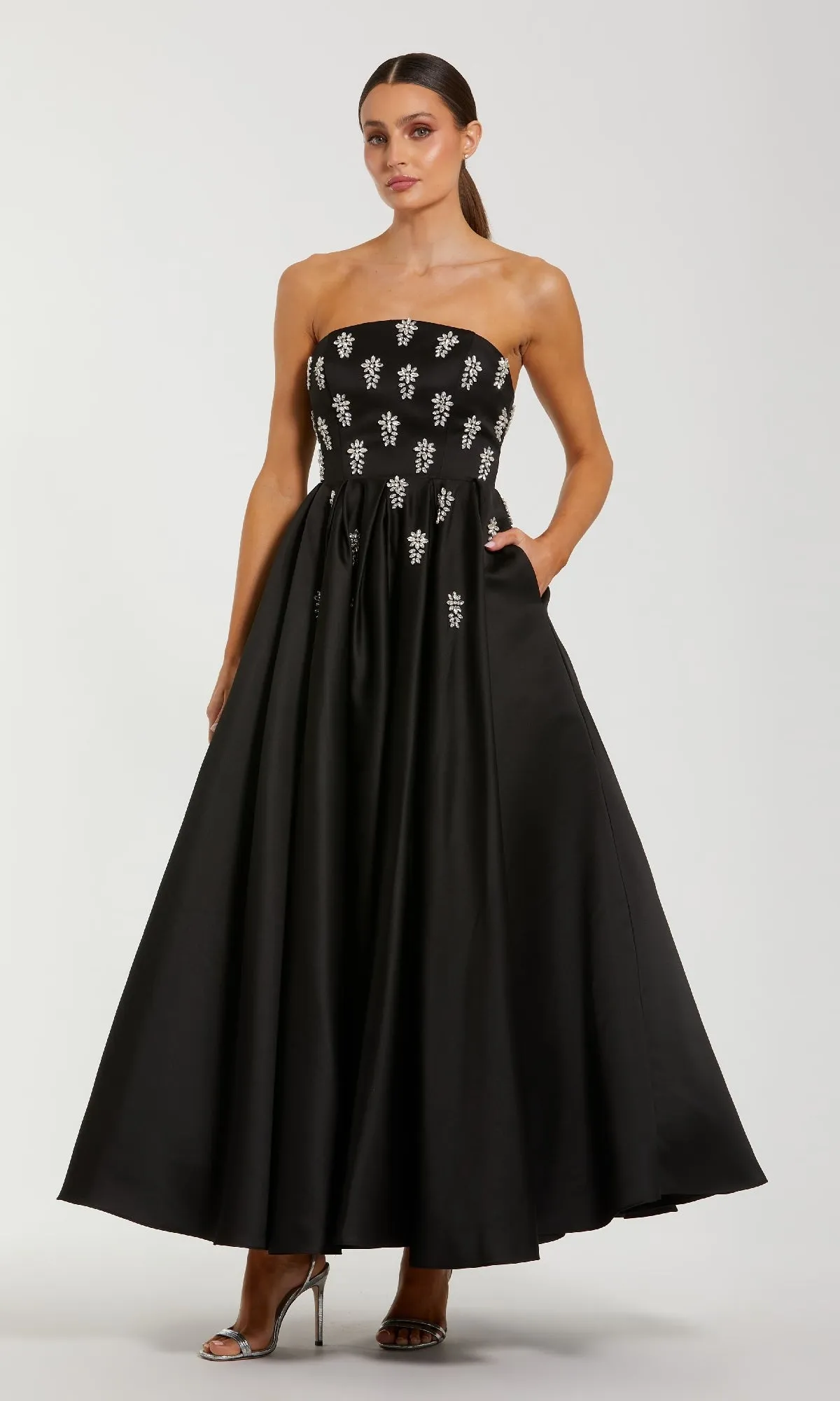 Strapless A-Line Evening Gown: Mac Duggal 56199 sold by PromGirl
