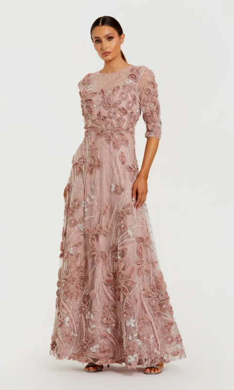 Long Sleeve Beaded Formal Gown: Mac Duggal 69016 sold by PromGirl