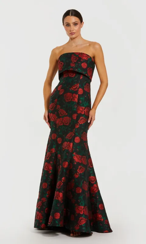 Strapless Long Print Formal Gown: Mac Duggal 27679 sold by PromGirl