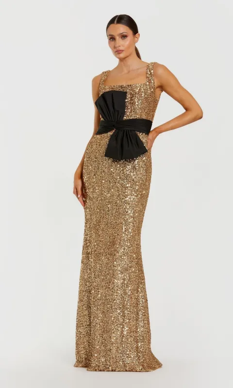 Long Gold Sequin Formal Dress: Mac Duggal 21160 sold by PromGirl