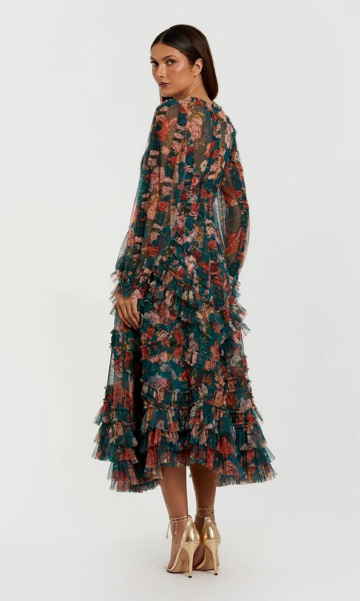 Floral Wedding Guest Dress: Mac Duggal 8348 sold by PromGirl product image thumbnail 2