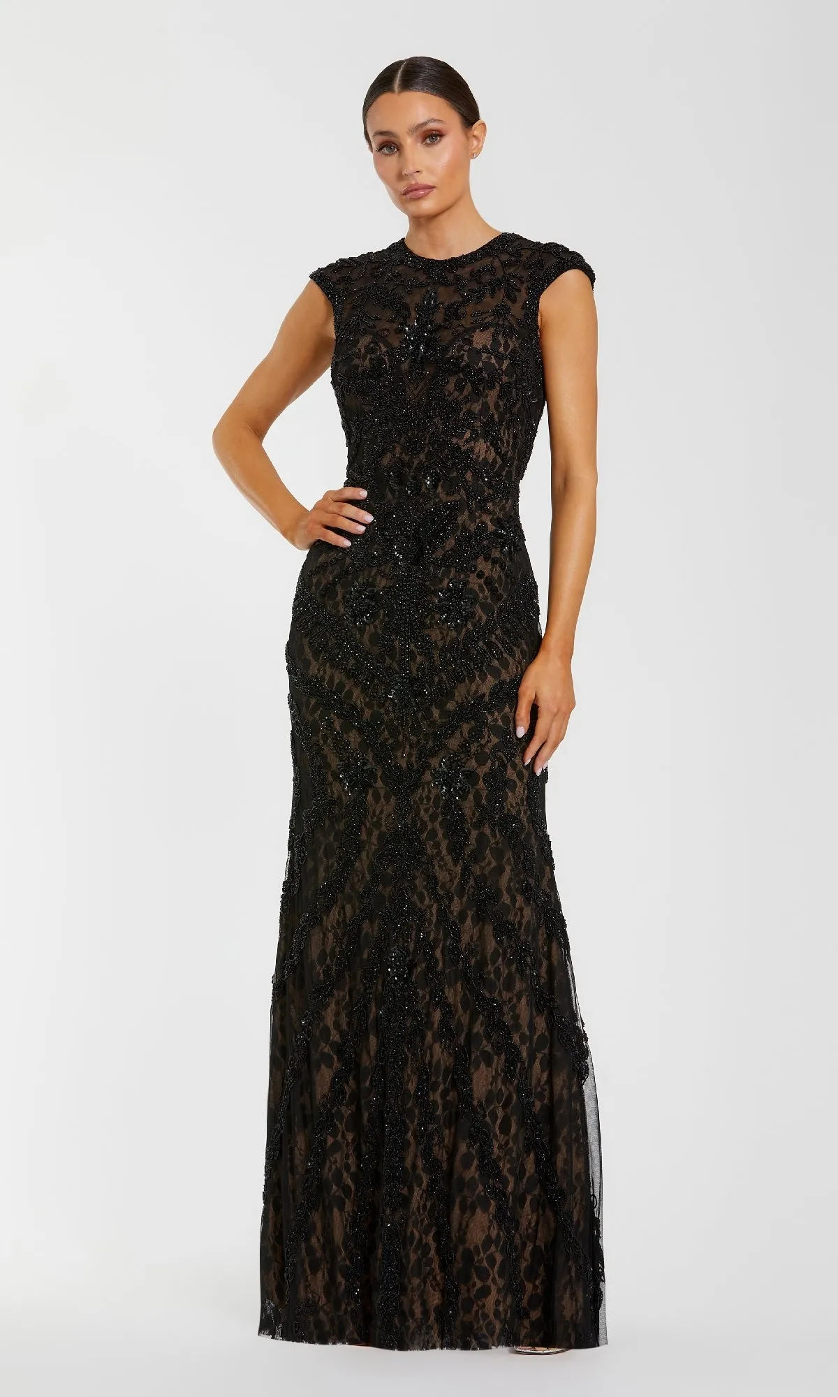 Sequin Long Black Formal Dress: Mac Duggal 94276 sold by PromGirl