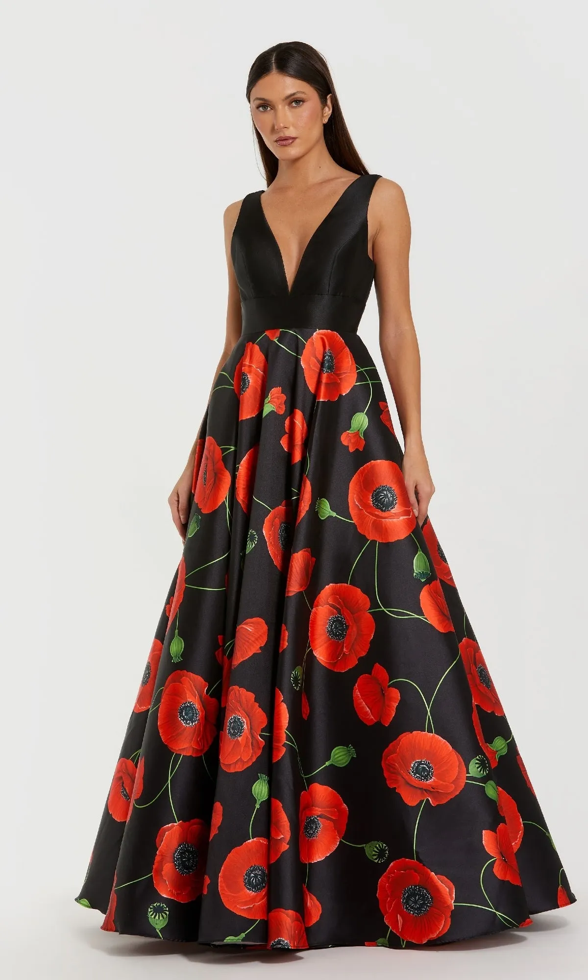 Long Black Poppy Formal Dress: Mac Duggal 56181 sold by PromGirl