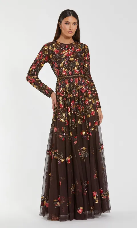 Long Sleeve Sequin Formal Dress: Mac Duggal 94275 sold by PromGirl