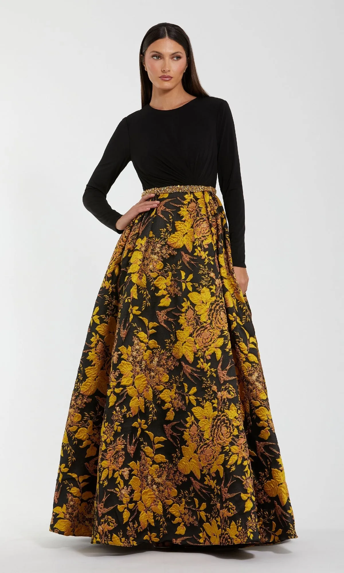 Black and Gold Formal Dress: Mac Duggal 69000 sold by PromGirl