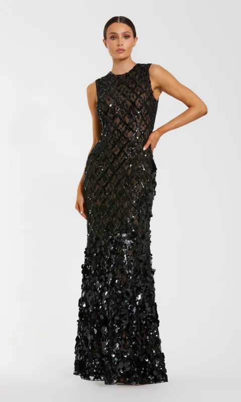 Long Black Beaded Formal Dress: Mac Duggal 94277 sold by PromGirl