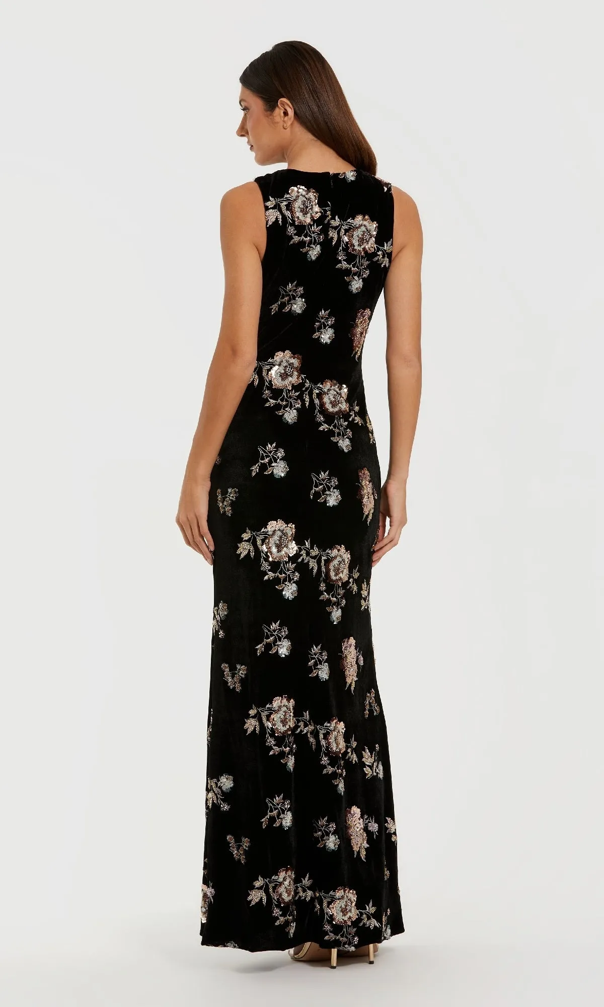 Black Velvet Print Formal Dress: Mac Duggal 68959 sold by PromGirl product image thumbnail 2