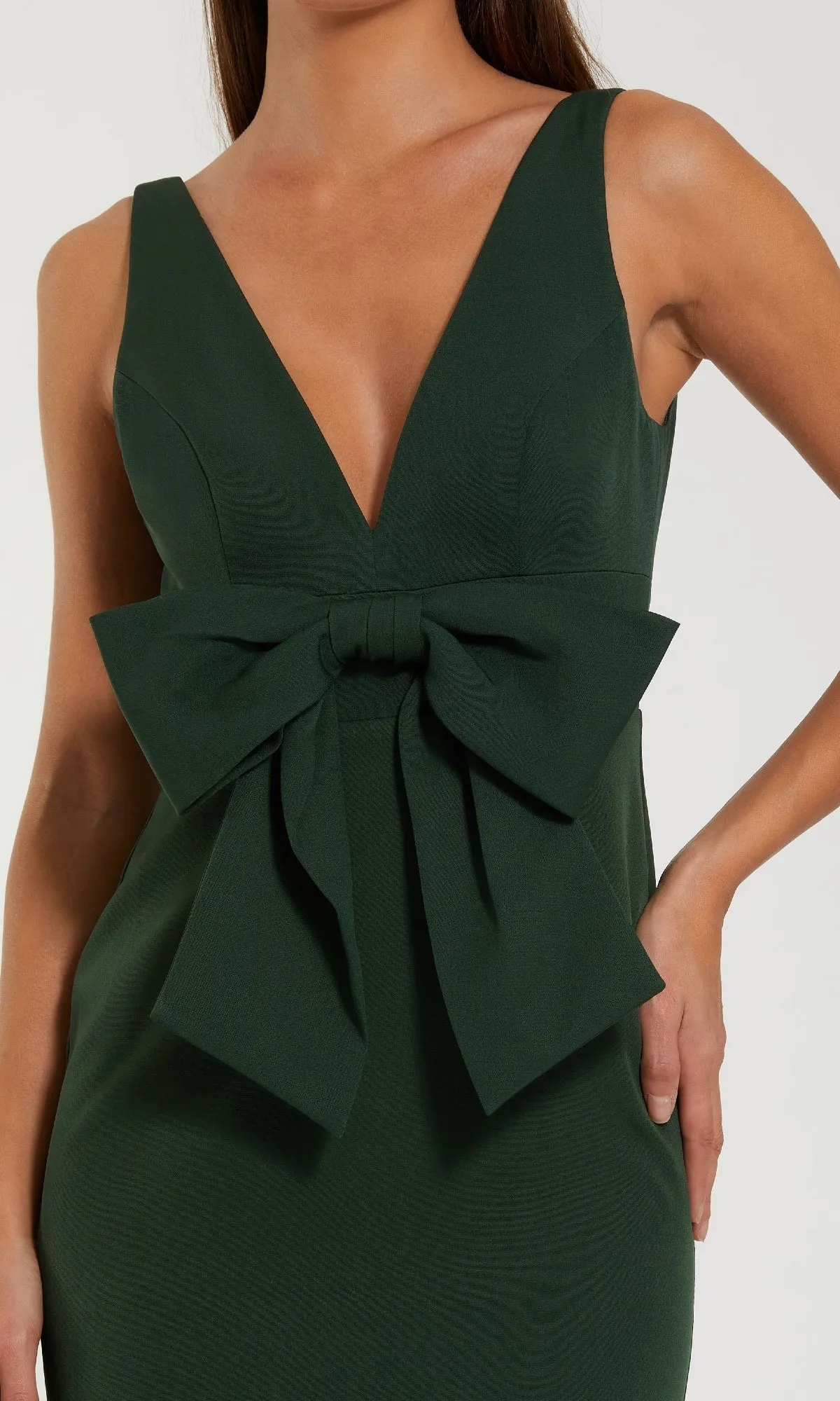 Bow-Front Green Formal Dress: Mac Duggal 50087 sold by PromGirl product image thumbnail 3