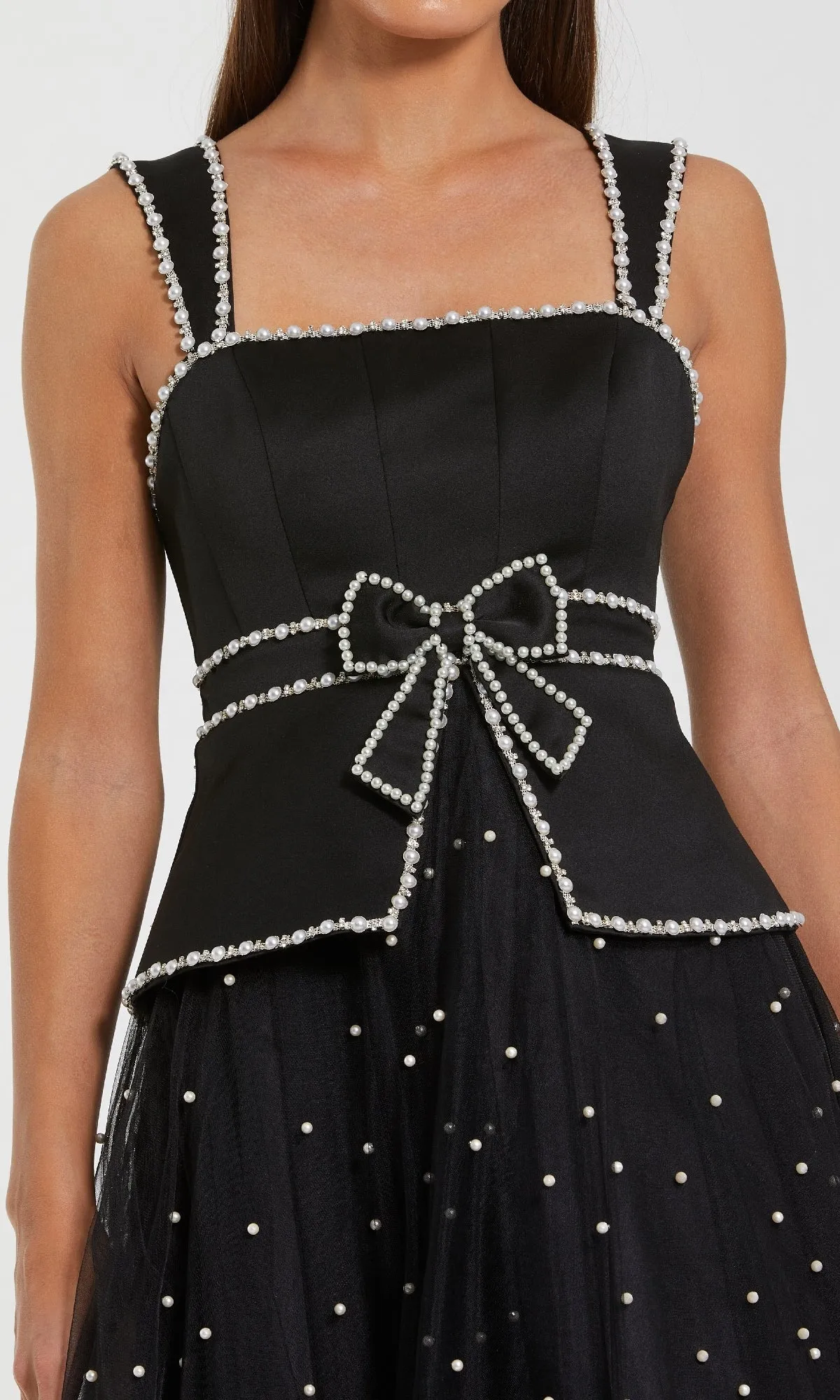 Black Midi Wedding Guest Dress: Mac Duggal 56206 sold by PromGirl product image thumbnail 3