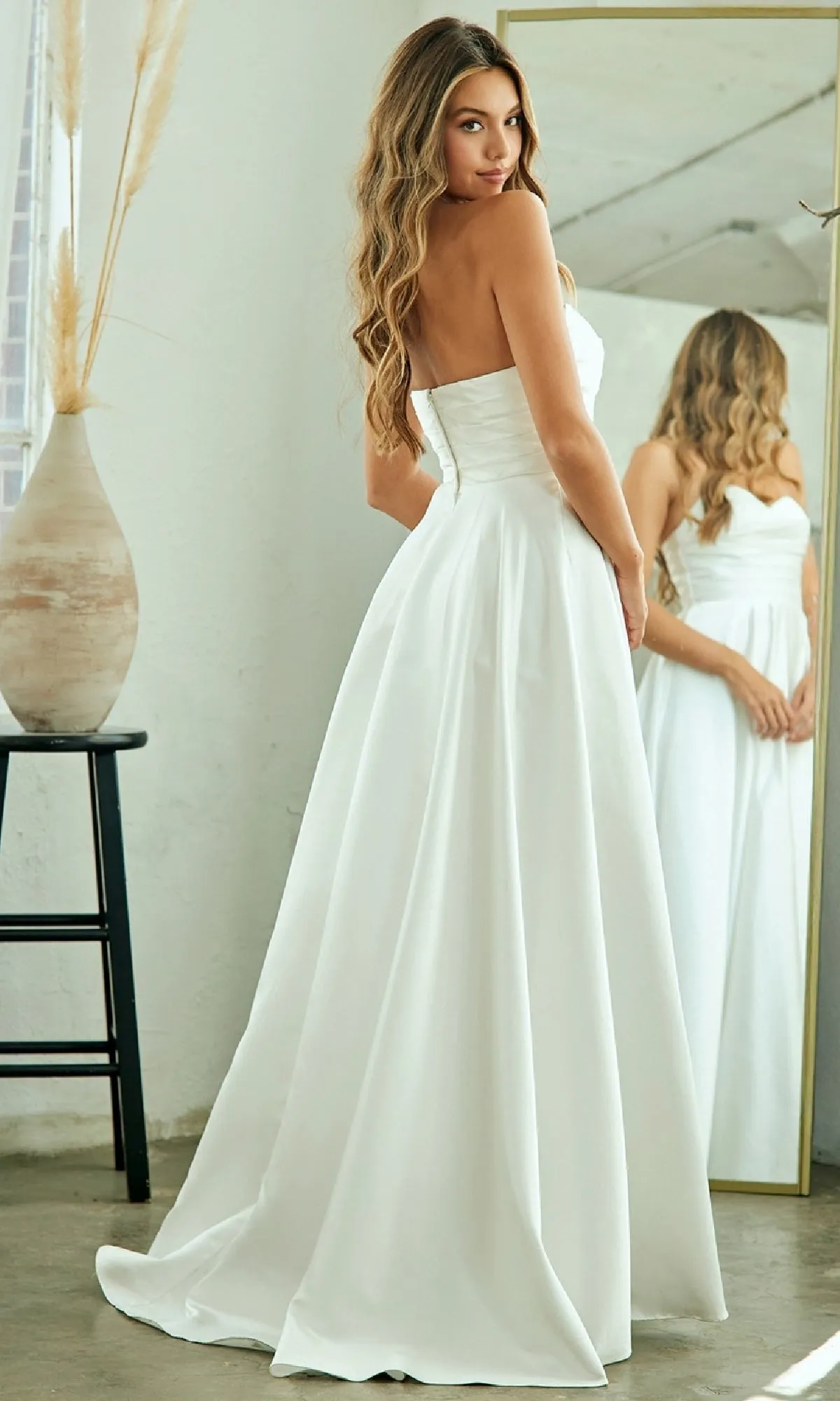 Classic Simple White Prom Dress: Amelia Couture 5076 sold by PromGirl product image thumbnail 2