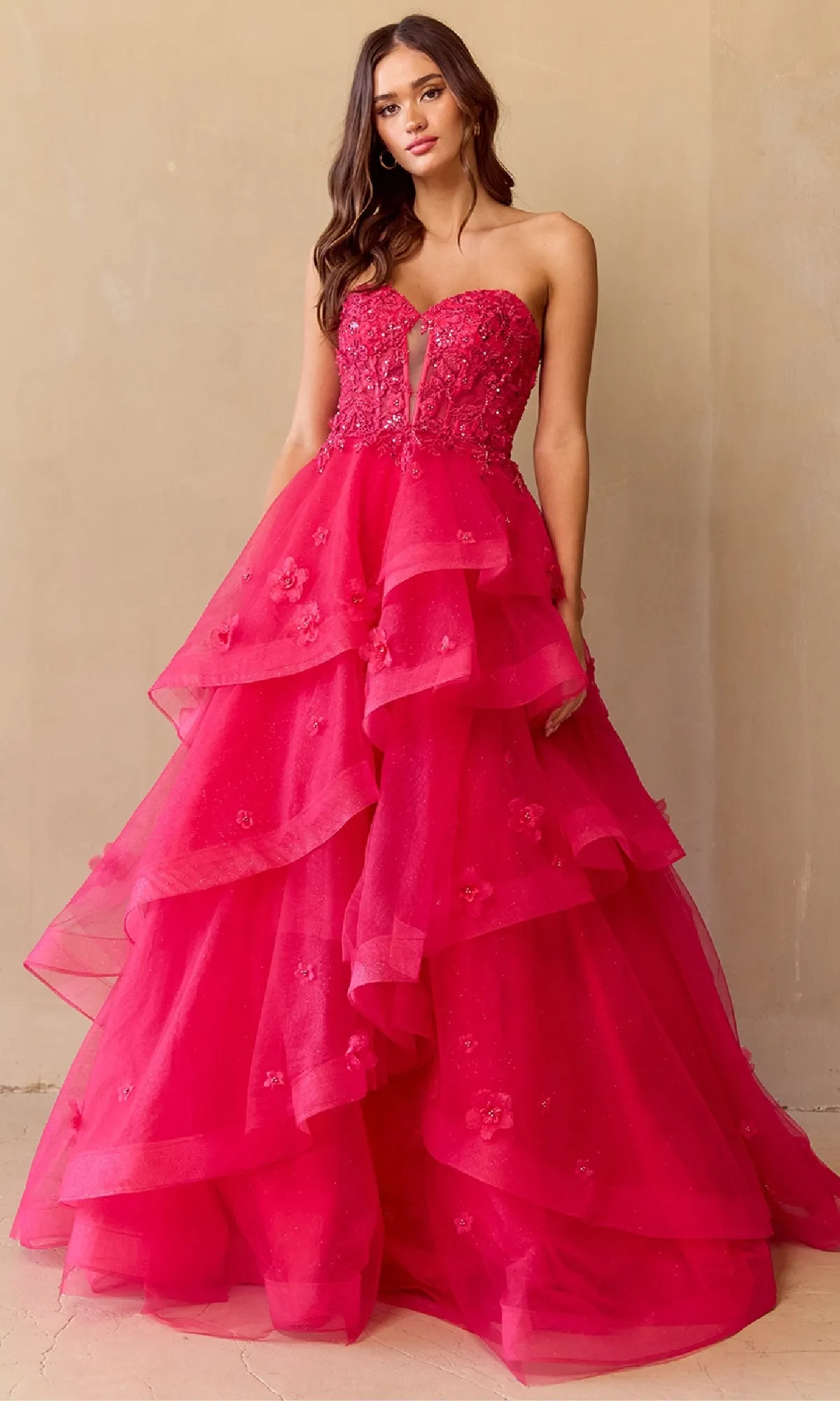 Strapless Prom Ball Gown: Amelia Couture 4900 sold by PromGirl