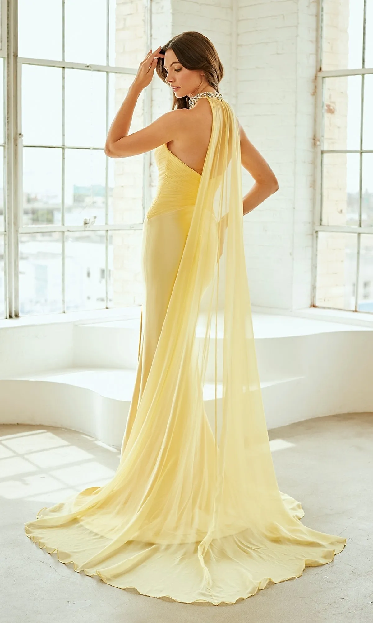 Choker-Cape Prom Gown: Amelia 8055 sold by PromGirl product image thumbnail 2