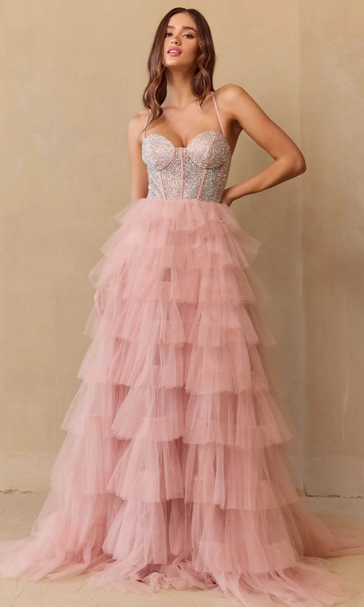 Ruffled Long Prom Ball Gown: Amelia Couture 4048 sold by PromGirl product image thumbnail 4