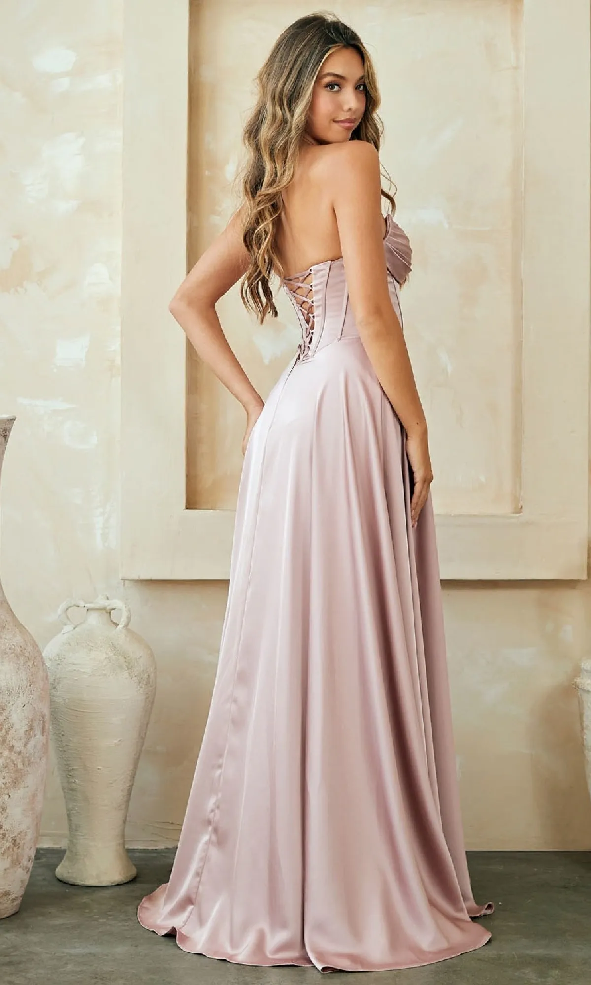 Corset-Bodice Long Prom Dress: Amelia Couture 4053 sold by PromGirl product image thumbnail 2