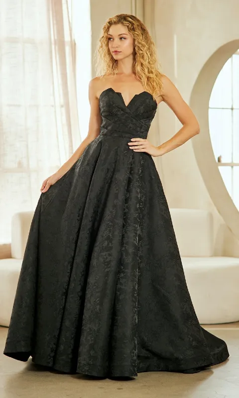 Textured Strapless Prom Gown: Amelia Couture 8061 sold by PromGirl