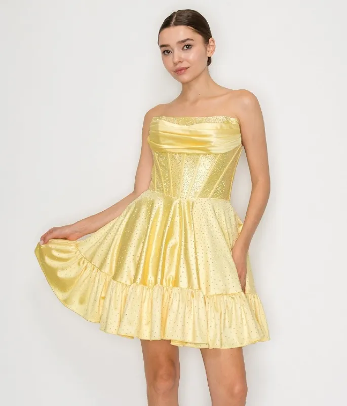 Short Homecoming Dress: Poly USA 9942 sold by PromGirl