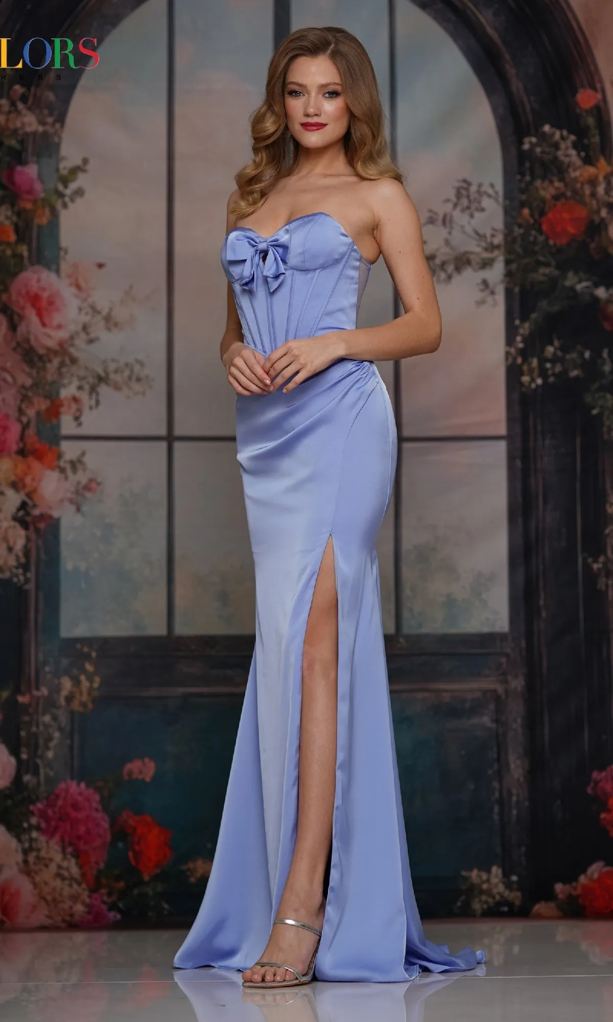 Strapless Tight Satin Prom Dress: Colors Dress 3710 sold by PromGirl