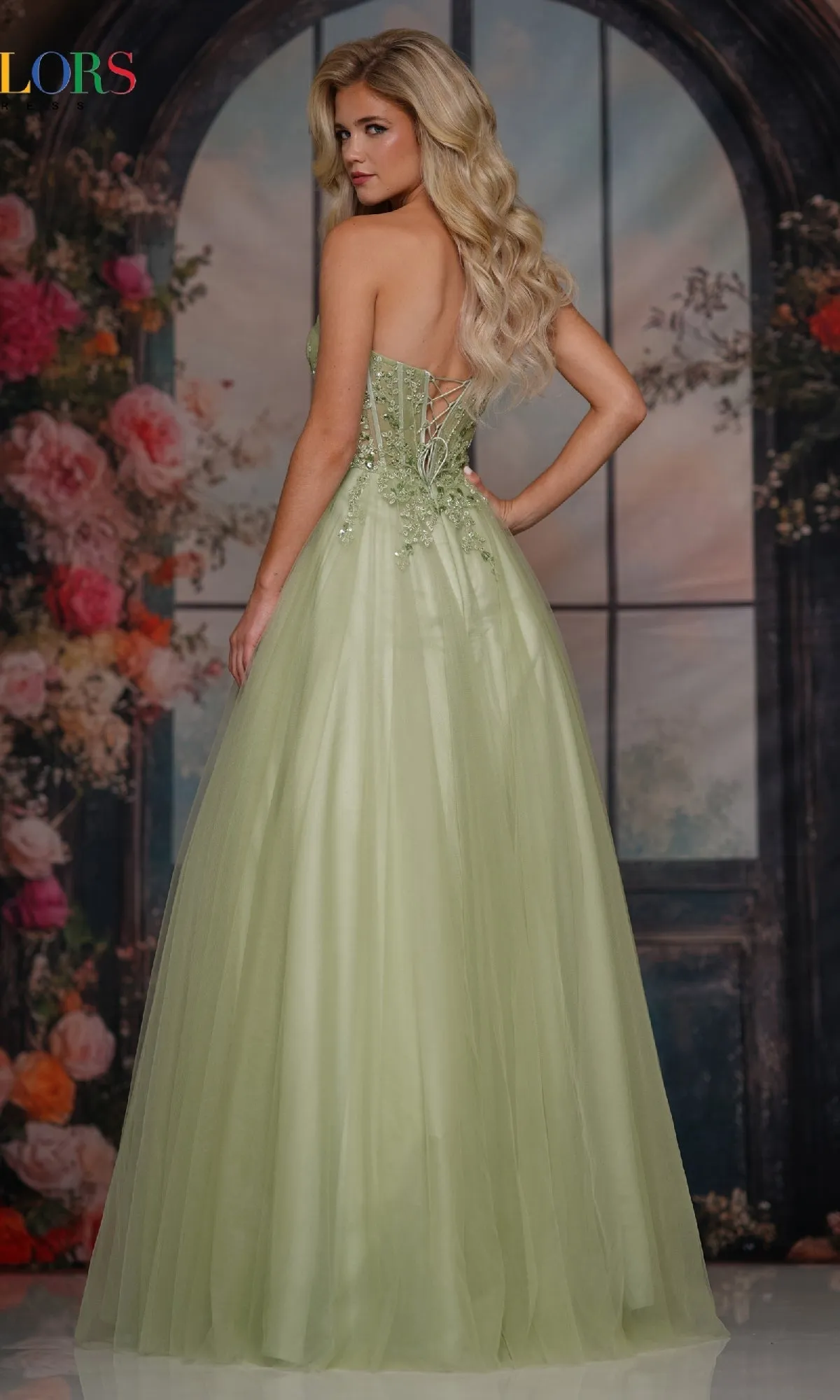 Strapless Long Corset Prom Dress: Colors Dress 3923 sold by PromGirl product image thumbnail 2